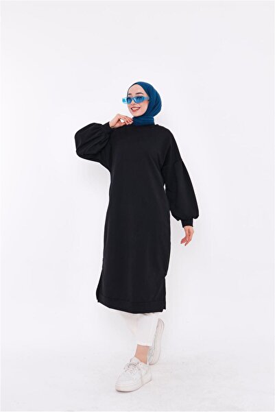 Bwest Hira Balloon Sleeve Midi Size Plain Basic Sweatshirt - 03031.003 - Black