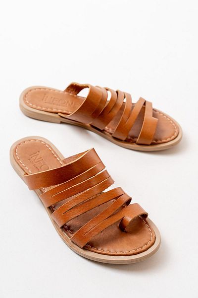 Moda Asmira 169-082 Tan Orthopedic Genuine Leather Women's Slippers