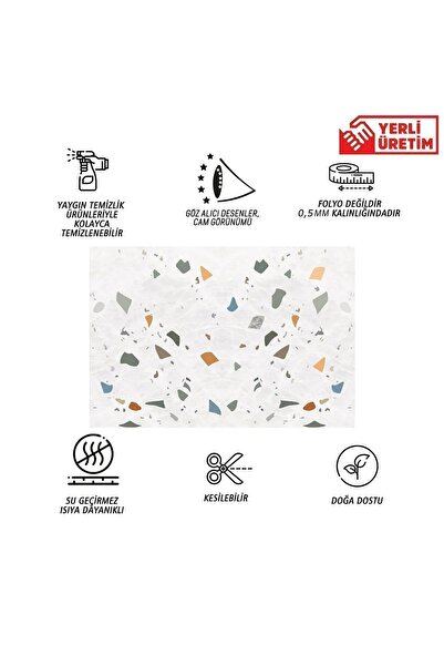 TİNK Kendinden Yapışkanlı Terrazzo Desenli Pvc Panel 41x62 Cm (12 Adet) 3 M²