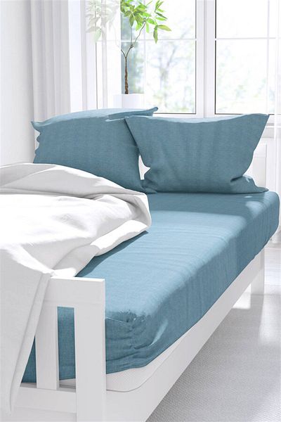 FAVORA Parıltı Home Oversize Flat Elastic Sheet Set - Blue
