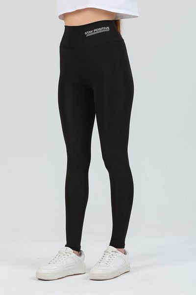 Mossta Stay Positive Full Lycra Αθλητικό Κολάν Μαύρο
