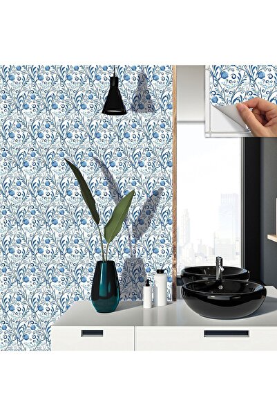 TİNK Kendinden Yapışkanlı Mavi Sarmaşık Desenli Pvc Karo 30x30 Cm (11 ADET) 1 M²