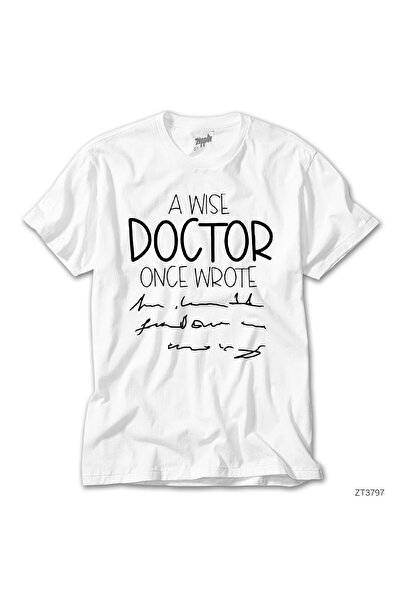 WAKHA Tricou alb de doctor care scrie