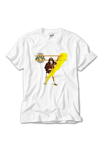 CrowsGate Tricou alb cu cadru AC DC de înaltă tensiune