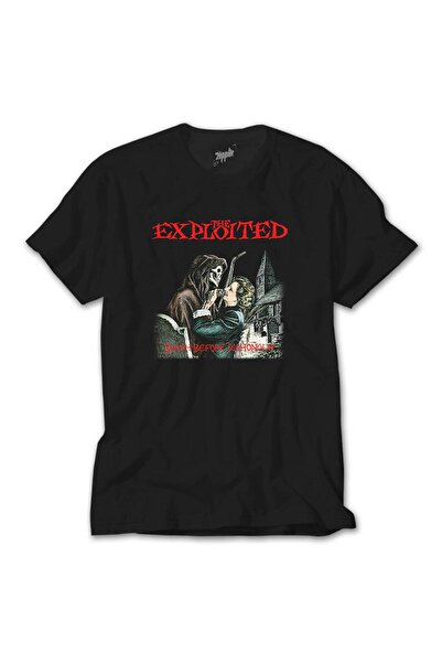 Lunas Glow Tricou negru pentru femei The Exploited Death Before Dishonor, măr...