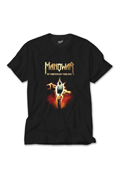 Generic Brand Manowar 40th Anniversary Tour 2021 Black T-Shirt