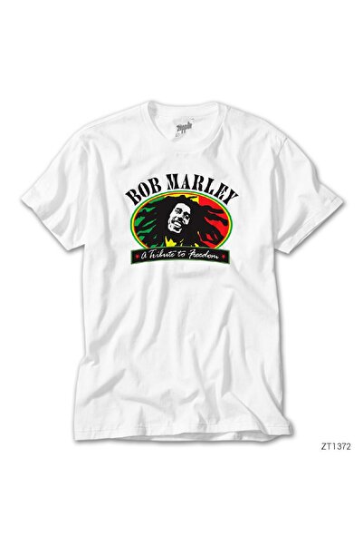 WAKHA بوب مارلي الحرية تي شيرت أبيض