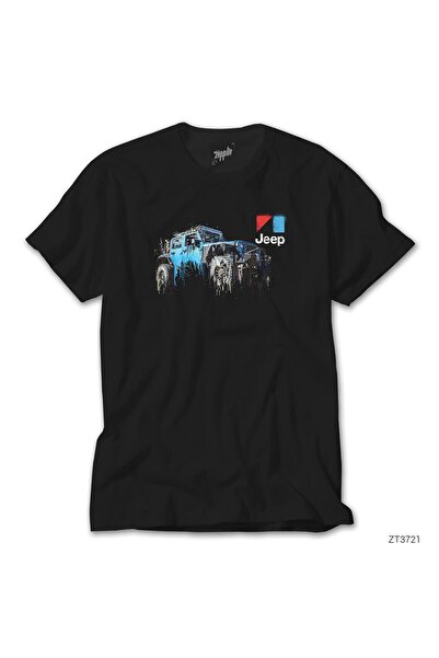 Generic Brand Flowing Jeep Black T-Shirt