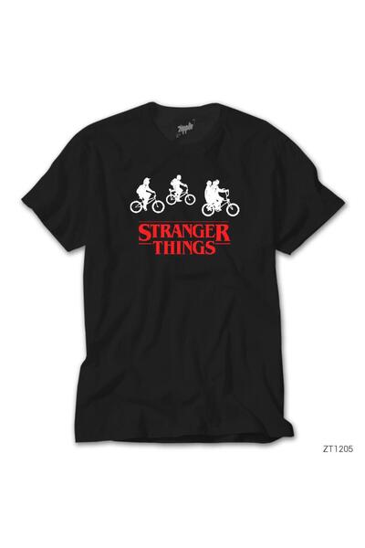 WAKHA Stranger Things Bicycle Μαύρο Γυναικείο T-Shirt