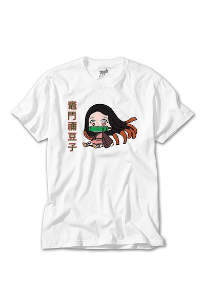 CrowsGate Demon Slayer Nezuko Kamado Tiny White T-Shirt