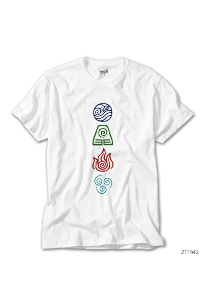 WAKHA Tricou alb Avatar Four Elements