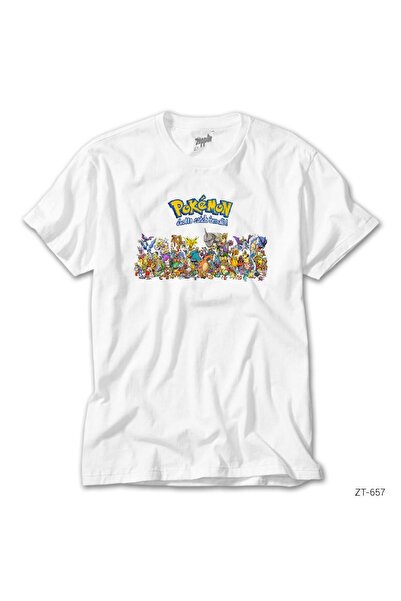WAKHA Tricou alb Pokemon personaj leri 3XL