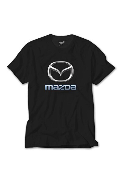 Liyada Μαύρο γυναικείο μπλουζάκι με λογότυπο Mazda, μέγεθος XS