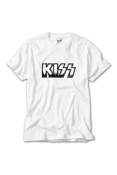 CrowsGate Kiss Metalic Logo White T-Shirt