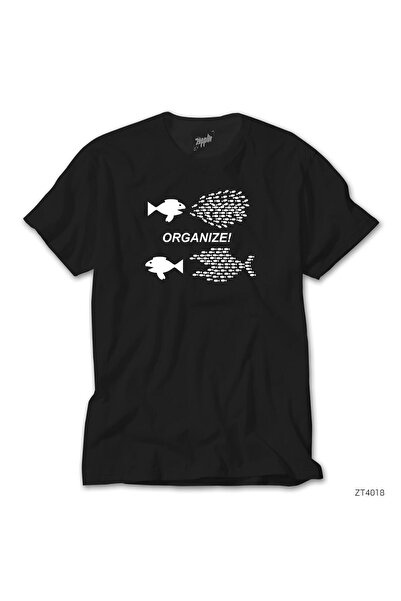 Lunas Glow Tricou negru Fish Organize