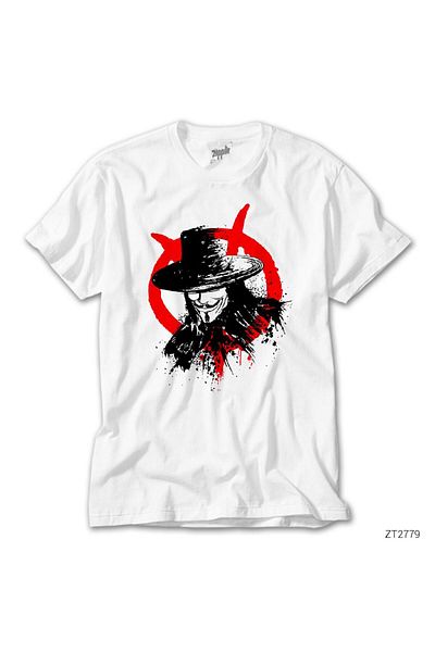 CrowsGate V for Vendetta Face White T-shirt