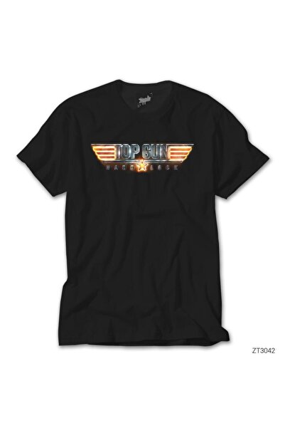 WAKHA Tricou negru Top Gun Hard Lock