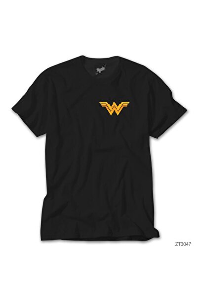 Generic Brand Μπλουζάκι Wonder Woman με σχέδιο, μαύρο