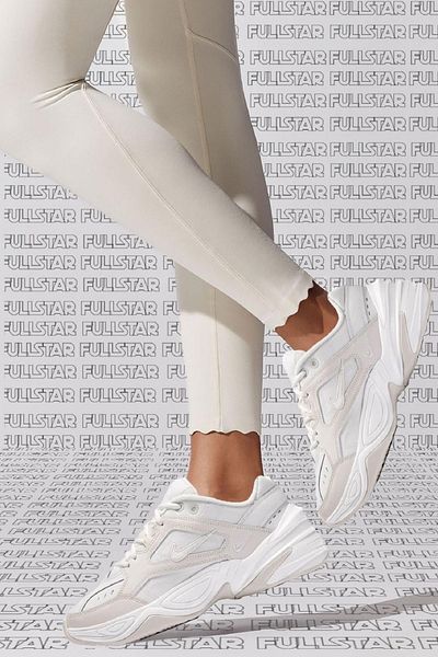 Nike M2k Tekno Δερμάτινο Unisex Sneaker Γνήσιο Δερμάτινο Αθλητικά Παπούτσια Off White Ύψος 4cm