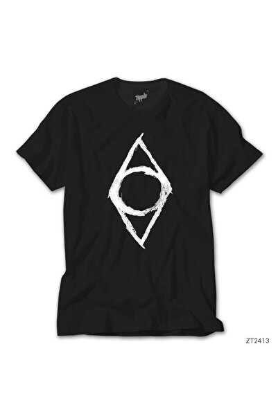 WAKHA Tricou negru Skyrim Shadowmark
