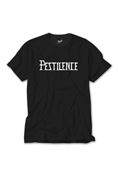 Generic Brand Μαύρο μπλουζάκι με λογότυπο Pestilence