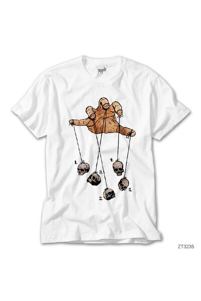 WAKHA Tricou alb cu craniu de păpușă