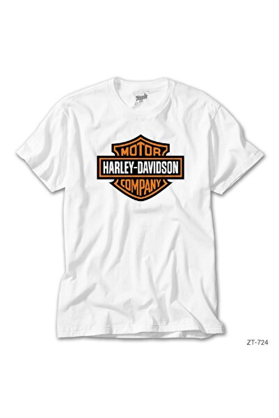 WAKHA تي شيرت أبيض بشعار هارلي تشوبر