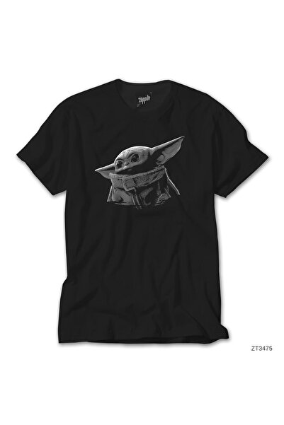 Generic Brand Tricou negru Yoda BW