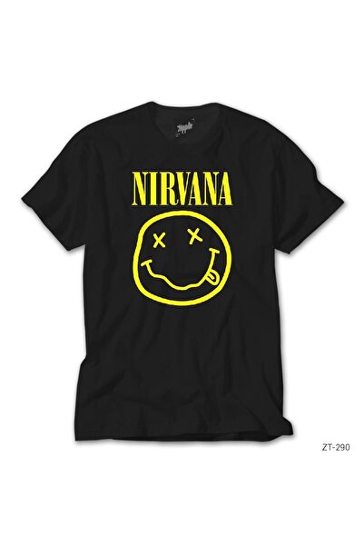 WAKHA Tricou alb clasic cu logoul Nirvana