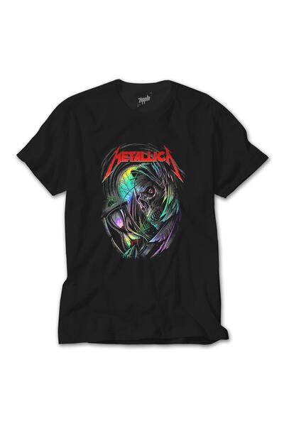 Liyada Μαύρο μπλουζάκι Metallica Rainbow Skull Time