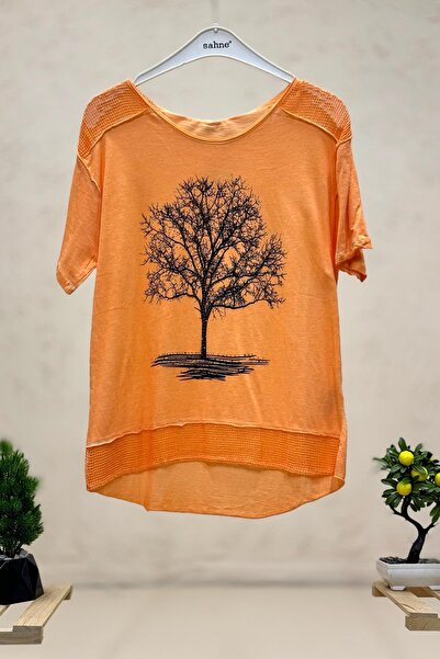 sahnemoda Короткий рукав, принт дерева, бавовняна футболка