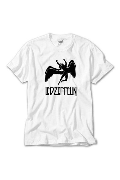 CrowsGate Led Zeppelin Black Angel White T-shirt