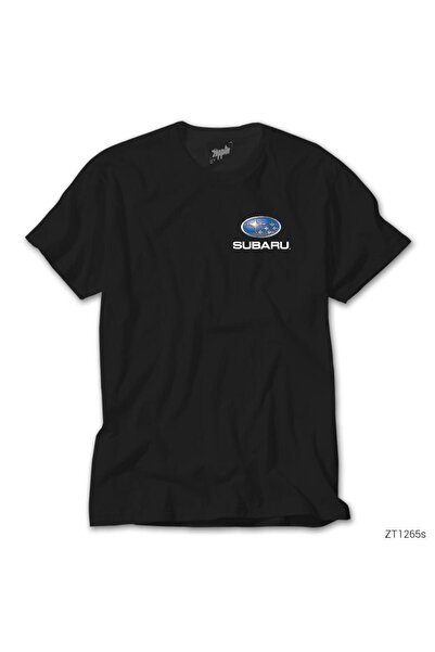 Generic Brand Tricou negru cu logo Subaru