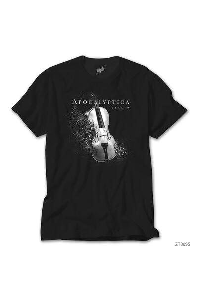 WAKHA Tricou negru supradimensionat Apocalyptica Cell 0