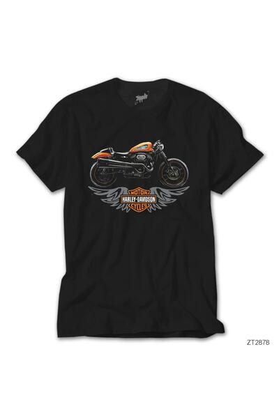 wuqhu تي شيرت هارلي تشوبر الأسود للدراجات النارية