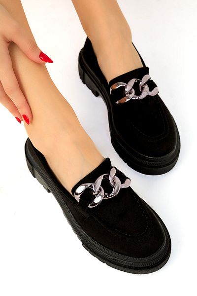 SOHO BLACK SUET Γυναικεία Loafer Παπούτσια 17485