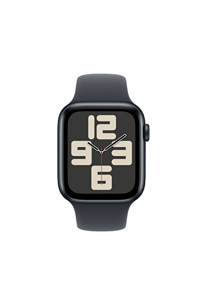 Apple Watch SE GPS 44mm Gece Yarısı Alüminyum Kasa + Gece Yarısı Spor Kordon - S/M
