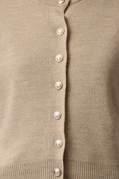 Trendyol Collection Basic Stone Knitwear Blouse and Cardigan Set - Twoaw25Hi00216