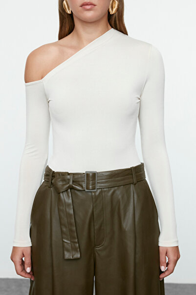 Trendyol Collection Asymetrický límec a Stone Slim Design Stretch pletené tělo - Twoaw22Bd0178