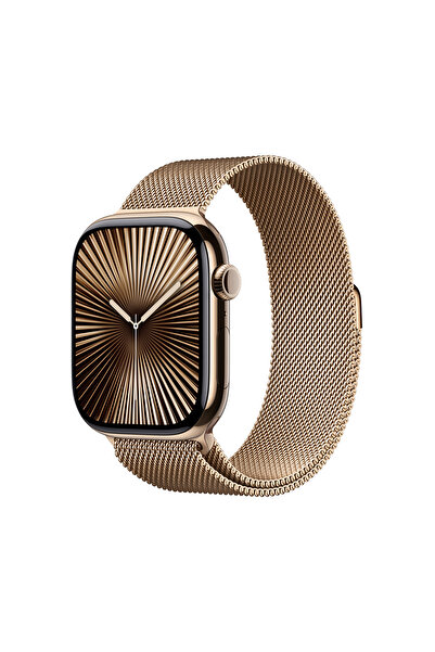 Apple Watch Series 10 GPS + Cellular 46mm Altın Sarısı Titanyum Kasa + Altın ...