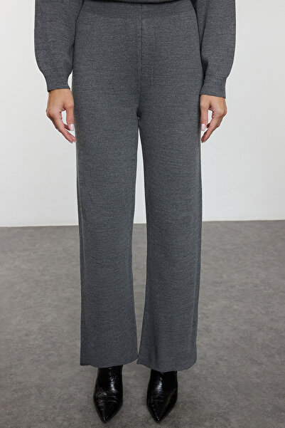 Trendyol Modest Knitwear Top and Bottom Set - Anthracite Sequin Detailed TCTAW25US00088