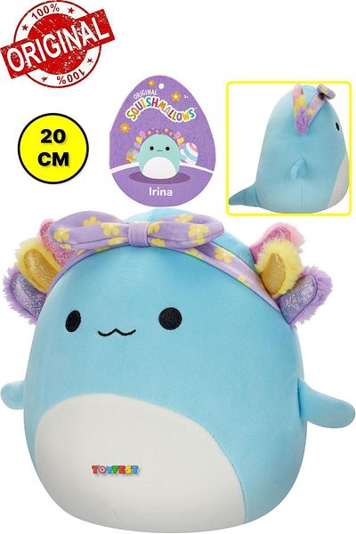 TOYFEST Irina Squishmallows Soft Plush with Rainbow and Purple Headband - 20 cm