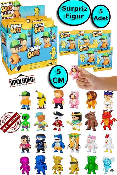 TOYFEST مجموعة المفاجآت Stumble Guys - 5 قطع، 5 سم