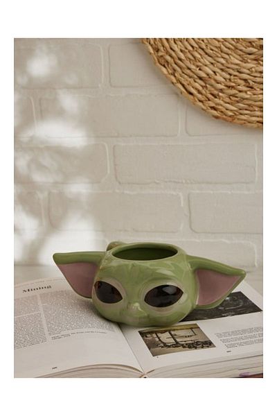 TOYFEST كوب قهوة من البورسلين ثلاثي الأبعاد من Star Wars Mandalorian The Child Grogu Baby Yoda