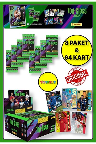TOYFEST Panini Fifa Top Class 2024 Koleksiyonluk Futbolcu Kartları + 8 Paket ...