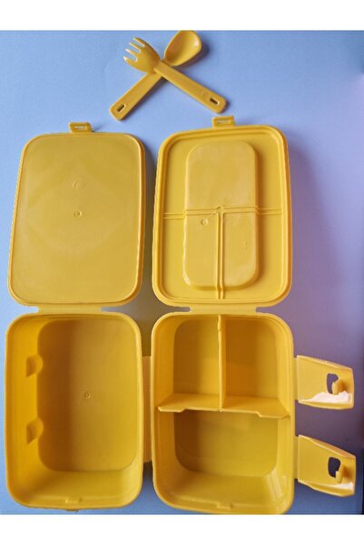 TOYFEST Lock Lid 2-Layer 4-Compartment Rectangular Lunch Box & Nutrition with Spoon and Fork - Tweety Themed