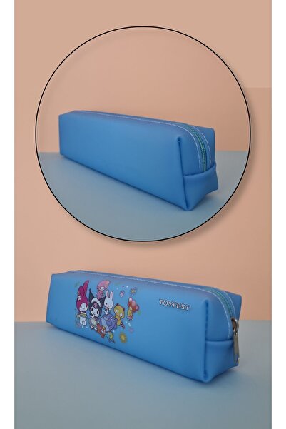 TOYFEST Θήκη μολυβοθήκης από μαλακή σιλικόνη με φιγούρες Kuromi My Melody Hello Kitty Cinnamoroll - Μπλε