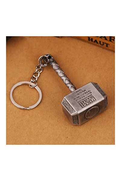 TOYFEST Marvel Avengers Thors Hammer - Metal Thor Hammer Figured Keychain - Silver Color