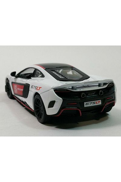 TOYFEST ماكلارين 675LT قالب سحب وقطرات معدل - نموذج سيارة معدني مع أبواب مصبوبة قابلة للفتح - أبيض 11.5 سم