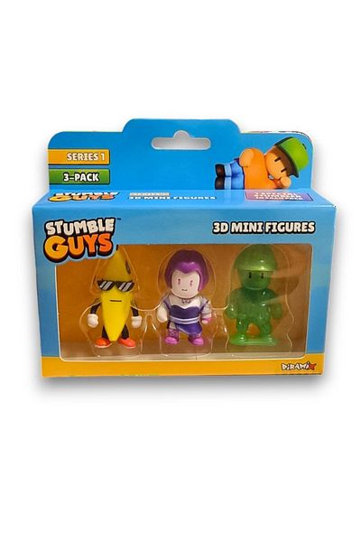 TOYFEST مجموعة شخصيات Stumble Guys Series 1 - مجموعة شخصيات صغيرة ثلاثية الأبعاد مكونة من 3 قطع - 3 قطع من Banana Guy Lilith Army Man Glows - 5 سم